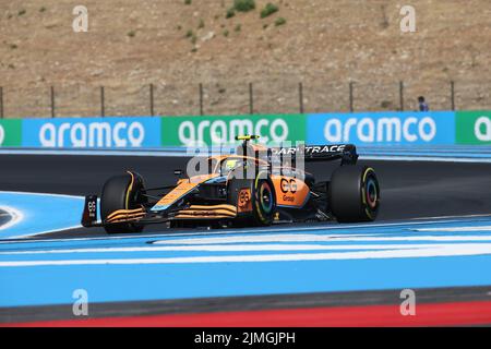 jul 22 2022 Le Castellet, Frankreich - F1 2022 Frankreich GP - freies Training 2 - Lando Norris (GBR) McLaren MCL36 Stockfoto