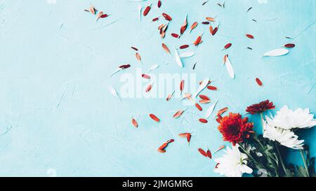 Blumen abstrakt Hintergrund Gänseblümchen Blütenblätter Stockfoto