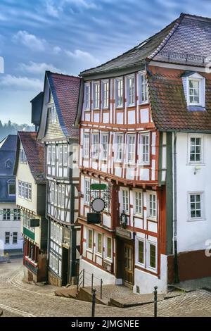 Straße in Marburg, Deutschland Stockfoto