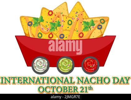 Illustration zum internationalen Nacho Day Poster Design Stock Vektor