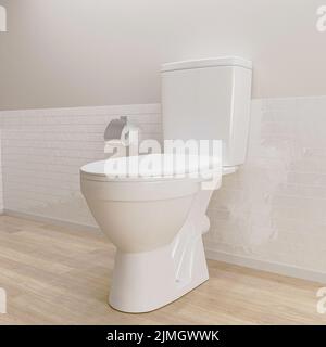 Neue Toilettenschüssel, 3D Rendering Stockfoto