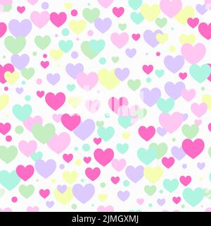 Rainbow Hearts nahtloser Hintergrund. Niedliches Valentine-Vektor-Muster. Stock Vektor