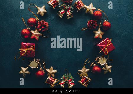 Winterferien abstrakter weihnachtskranz Rahmen Stockfoto