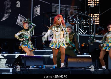 Preston Park, City of Brighton & Hove, Großbritannien, Todrick Hall Wir sind Fabuloso, die im Brighton Pride 2022 auftreten. 6.. August 2022 Stockfoto