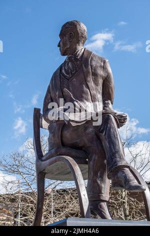 CARDIFF UK März 2014 - Nahaufnahme der Statue Ehren Ivor Novello Stockfoto