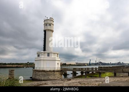 Anglet im Baskenland, der Leuchtturm am Ufer Stockfoto