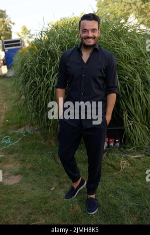 Bonn, Deutschland. 06. August 2022. Der Sänger Giovanni Zarrella ist Backstage beim Hit-Event 'Lieblingslieder' in der Rheinaue. Quelle: Henning Kaiser/dpa/Alamy Live News Stockfoto