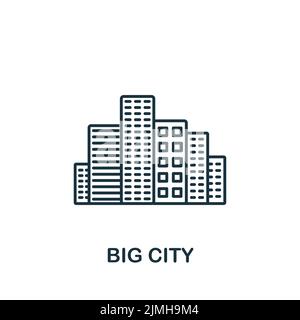 Big City-Symbol. Monochromes, einfaches Symbol für Vorlagen, Webdesign und Infografiken Stock Vektor