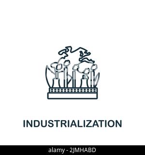 Industrialisierungsikone. Monochromes, einfaches Symbol für Vorlagen, Webdesign und Infografiken Stock Vektor