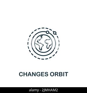 Ändert das Orbit-Symbol. Monochromes, einfaches Symbol für Vorlagen, Webdesign und Infografiken Stock Vektor