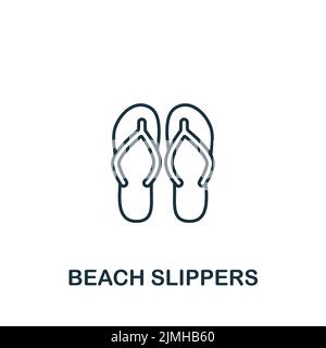 Symbol für Hausschuhe am Strand. Monochrom Simple Clothes Icon für Vorlagen, Webdesign und Infografiken Stock Vektor