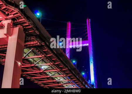 Yokohama Bay Bridge of Night View (Tsurumi-ku, Yokohama City) Stockfoto