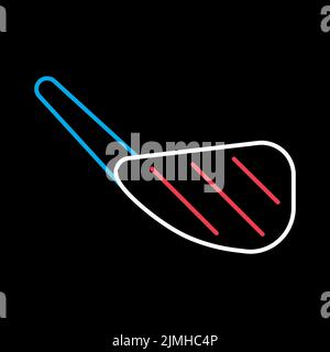 Einzelnes Stück Lamm mit Knochen Vektor isoliert auf schwarzem Hintergrund Symbol Lebensmittel Fleisch. Grill und grill Schild. Graph-Symbol für die Kochwebsite Stock Vektor