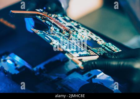 Hauptplatine des Computerherstellers Stockfoto