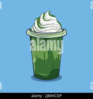 Grüner Tee Blase Getränk Werbung Vektor Stock Vektor