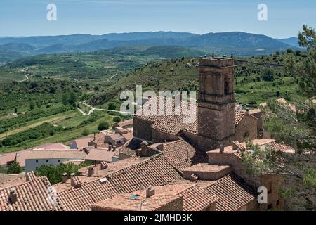 kirche von El Salvador auf Abadia Straße in der Stadt Culla, erklärte die schönste in Spanien, Castellon, Spanien, Europa Stockfoto