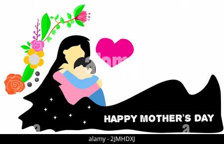 Vektor-Grafik der Welt glücklich Muttertag gut für Welt glücklich Muttertag Feier. Flaches Design. Flyer-Design.flache Illustration. Mai 07 Stock Vektor