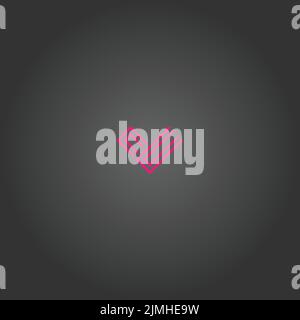 Ein Vektor-Design der geometrischen Liebe Logo Symbol, Streifen Liebe Symbol Illustration auf einem weißen Hintergrund Stock Vektor