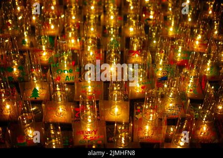 Weihnachtskerze (Yokohama Minato Mirai) Stockfoto