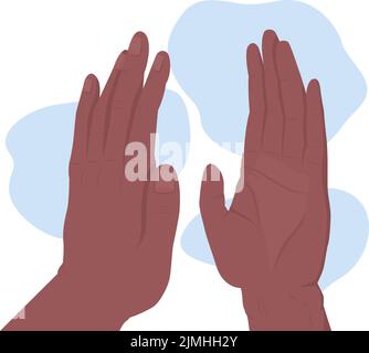 Schlagenden Händen 2D Vektor isolierte Illustration Stock Vektor
