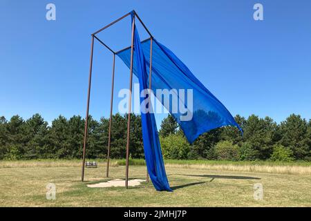 FRANKEN, MN, USA - 5. AUGUST 2022: Wir ziehen noch in den Franconia Sculpture Park. Stockfoto