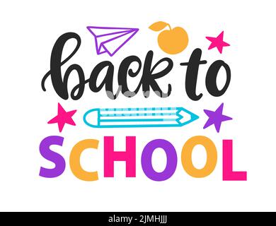 Back to School Vector Hand Lettering Bannervorlage Stock Vektor