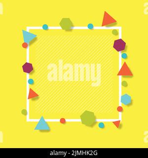 Farbenfroher abstrakter Retro-Hintergrund mit minimalem geometrischen Design. Vektordesign Stock Vektor