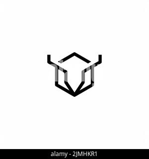 Elegante einfache Stier Logo Design Vektor Stock Vektor