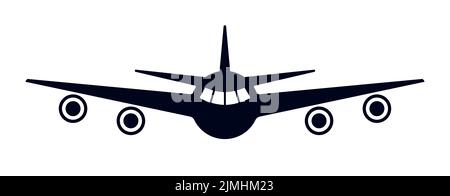 Symbol für Flugzeug-Vorderansicht Symbol für Flugzeug- oder Flugzeugvektordarstellung Stock Vektor