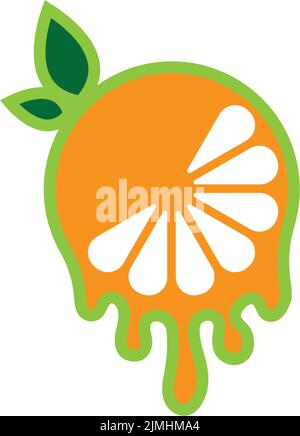 Ein Vektordesign aus saftigem Orange, isoliert auf weißem Hintergrund Stock Vektor