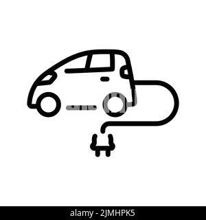 Symbol für die farbige Linie des Elektroautos. Piktogramm für Webseite. Stock Vektor