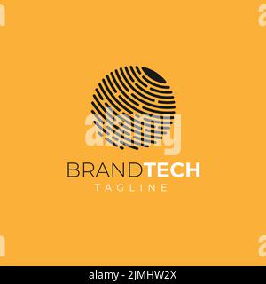Ein Vektor des globalen Tech-Logo-Designs Stock Vektor