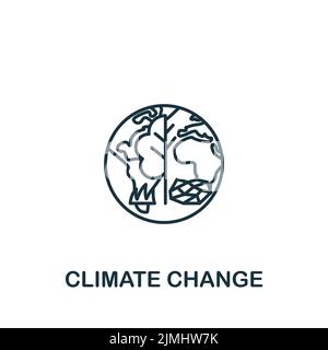 Symbol „Klimawandel“. Monochromes, einfaches Symbol für Vorlagen, Webdesign und Infografiken Stock Vektor