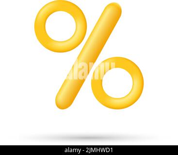 Prozent Zeichen 3D Symbol für Verkauf Promotion Rabatt Konzept. Interesse Sonderangebot Marketing-Anzeigen Zeichen. Realistische Vektordarstellung Stock Vektor