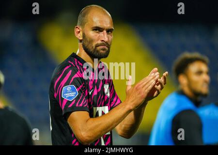 WAALWIJK, NIEDERLANDE - 6. AUGUST: Bas Leon Dost des FC Utrecht nach dem niederländischen Eredivisie-Spiel zwischen RKC Waalwijk und FC Utrecht am 6. August 2022 im Mandemakers Stadion in Waalwijk, Niederlande (Foto: Geert van Erven/Orange Picts) Stockfoto