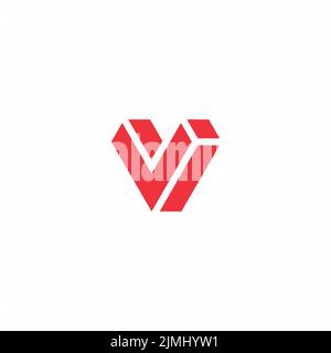 Anfängliches Logo V und I Designvektor Stock Vektor