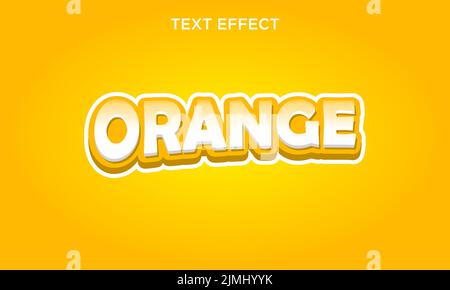 Orangefarbener Hintergrund einfacher Texteffekt Stock Vektor
