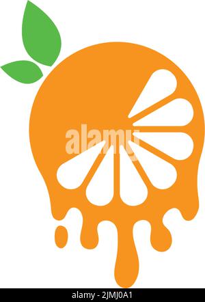 Vektor-Design von Orange Fruit Icon Logo Illustration Vorlage isoliert auf einem weißen Hintergrund Stock Vektor