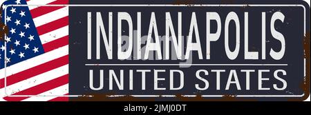Indianapolis american Cities Teller und Reise-Aufkleber. USA Stadt oder Stadt vintage Teller, Grunge Reise Banner oder Karte. USA-Tour Stock Vektor
