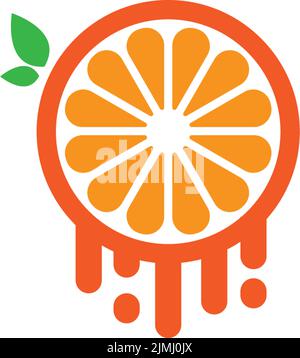Ein Vektor-Design von Orange Fruit Icon Logo Illustration Vorlage isoliert auf einem weißen Hintergrund Stock Vektor