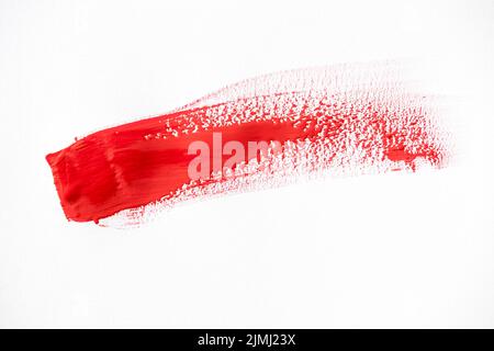 Roter Pinselstrich Stricheffekt Stockfoto