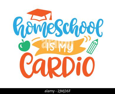 Home School-Konzept. Ironisch moderne Kalligraphie Zitat Stock Vektor