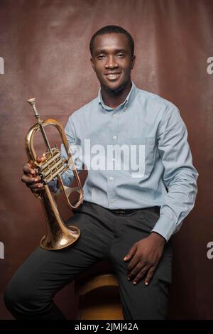 Mann spielt Musik Jazz Tag 1 Stockfoto