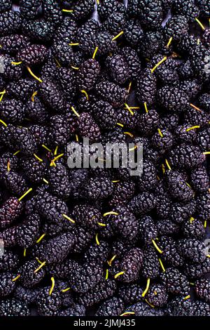 Draufsicht Sortiment Maulbeeren Stockfoto