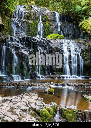 South Island, Purakaunui Falls Stockfoto