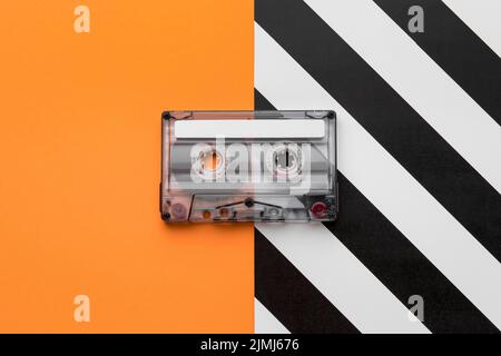 Vintage Kassette Mischband Draufsicht Stockfoto