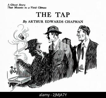 The Tap, von Arthur Edwards Chapman. Illustration aus Weird Tales, Februar 1924 Stockfoto