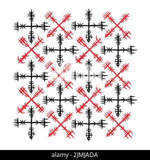 Viking weiß Vegvisir nahtlose Tapete Stock Vektor