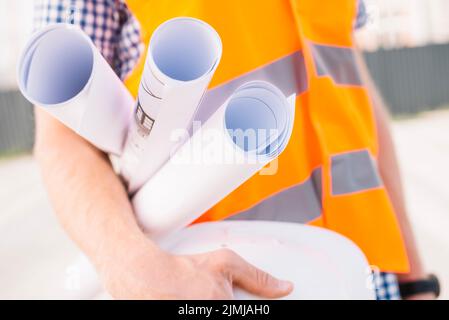 Nahaufnahme Zugluft Hand Mann Stockfoto