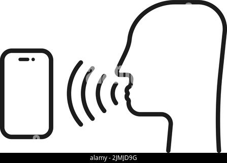 Sprachbefehl mit dünnem Kopf Stock Vektor